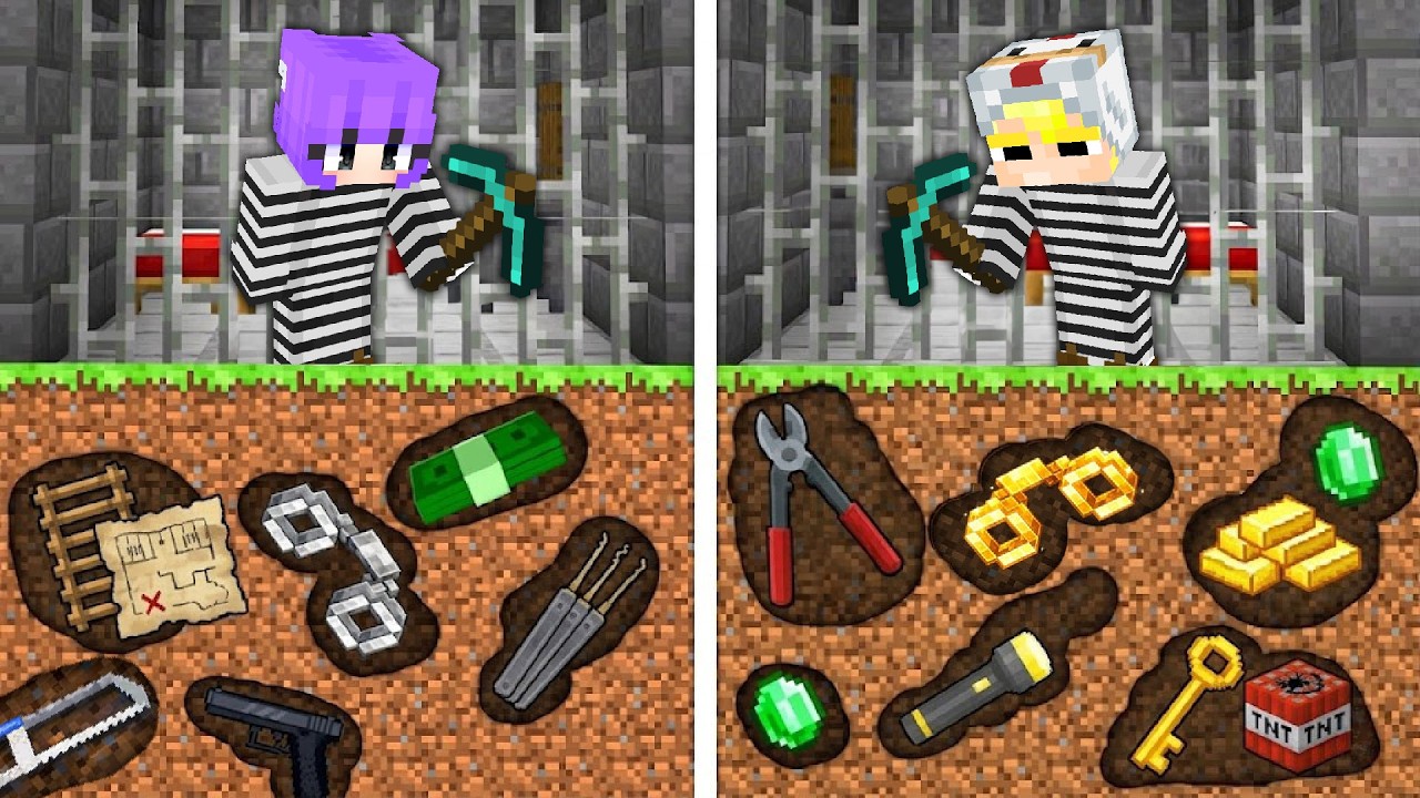 T&ocirc; G&agrave; Thử Th&aacute;ch Đ&agrave;o Dụng Cụ Vượt Ngục Trong Minecraft!