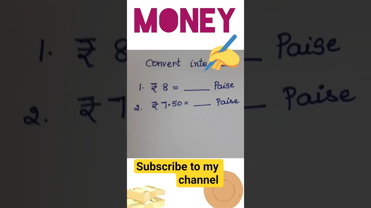 #mathshorts #money #convert rupees to paise