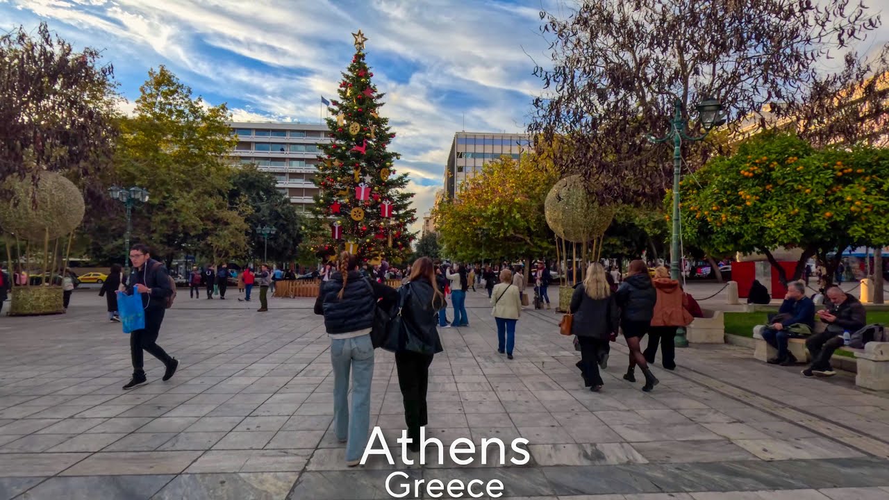 Christmas Spirit and Decorations in Athens Greece