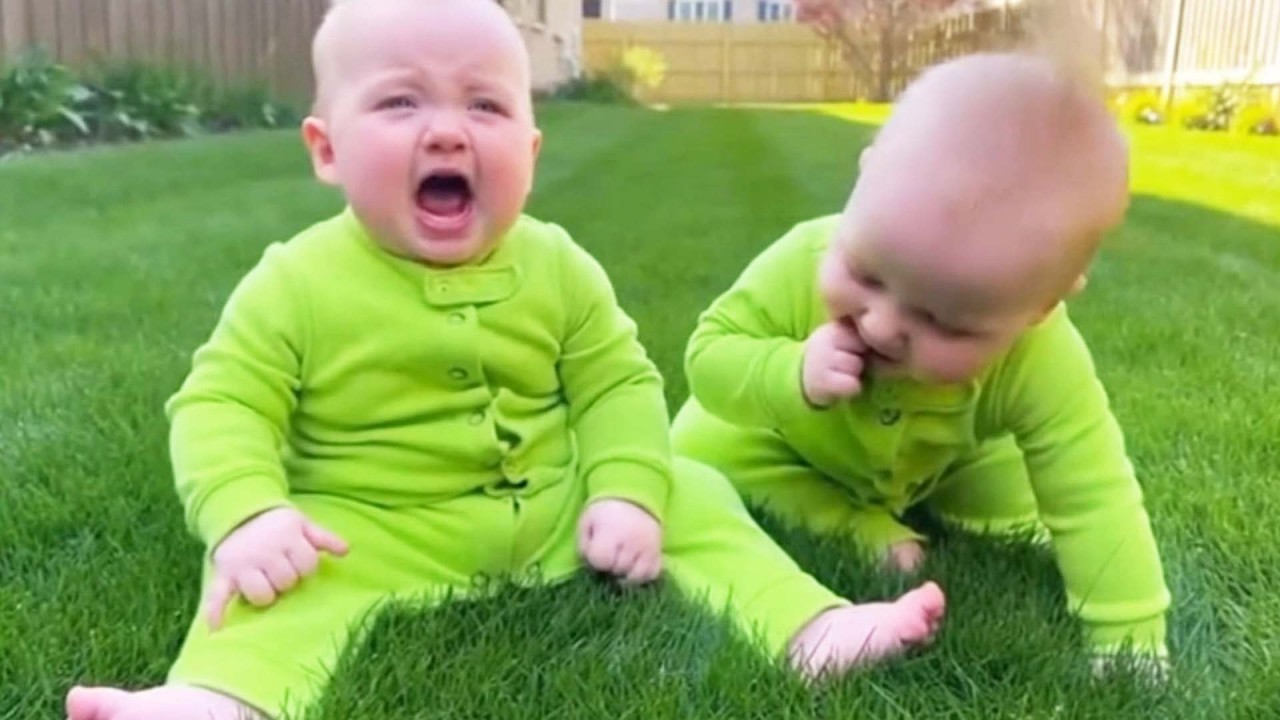 COOL PEAS - Cute Twins Babies Playing  Outdoor Together Moment II Baby Outdoor Video