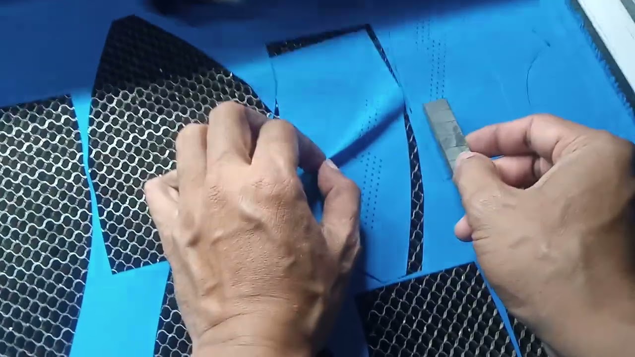 Laser Cutting a Blue Despo Baseball Cap | Satisfying Process