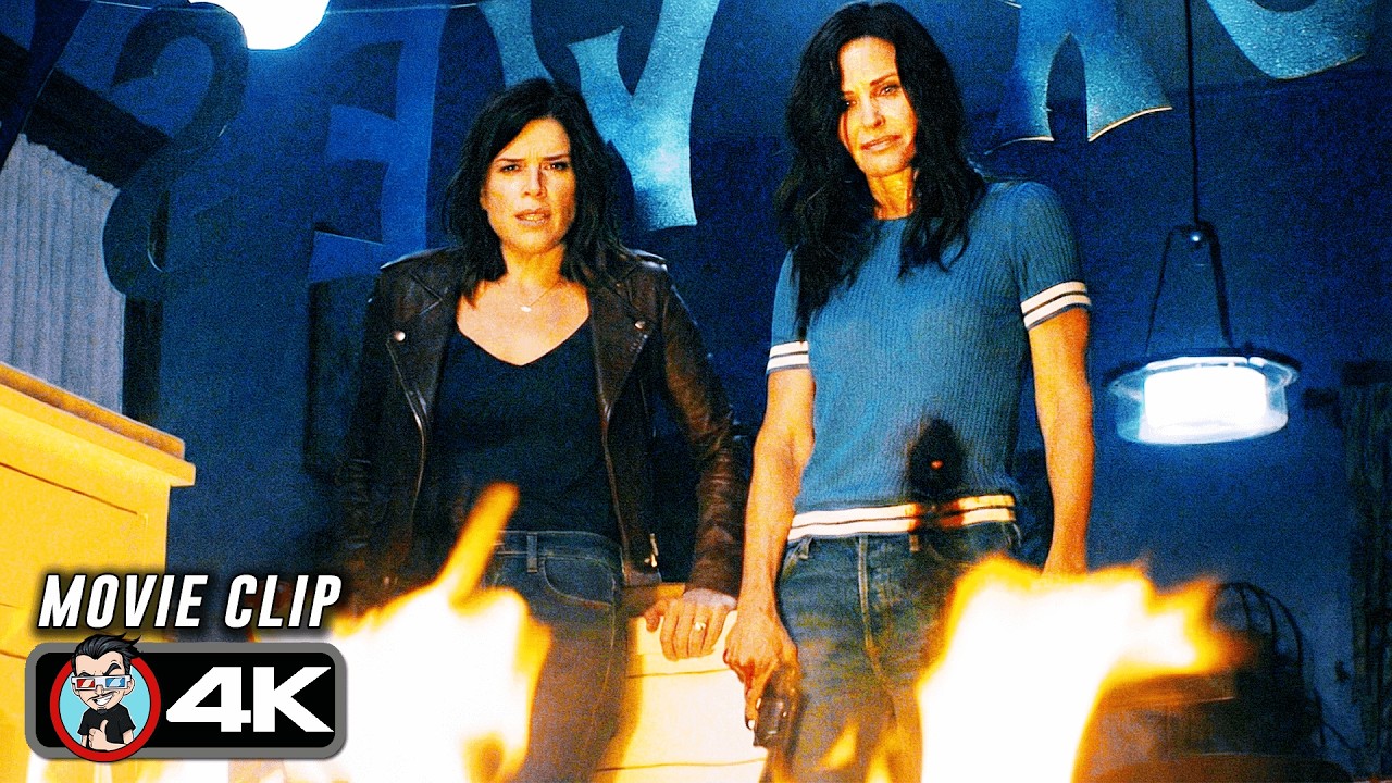 Sidney & Gale Burn Ghostface Alive | SCREAM (2022) Movie CLIP 4K