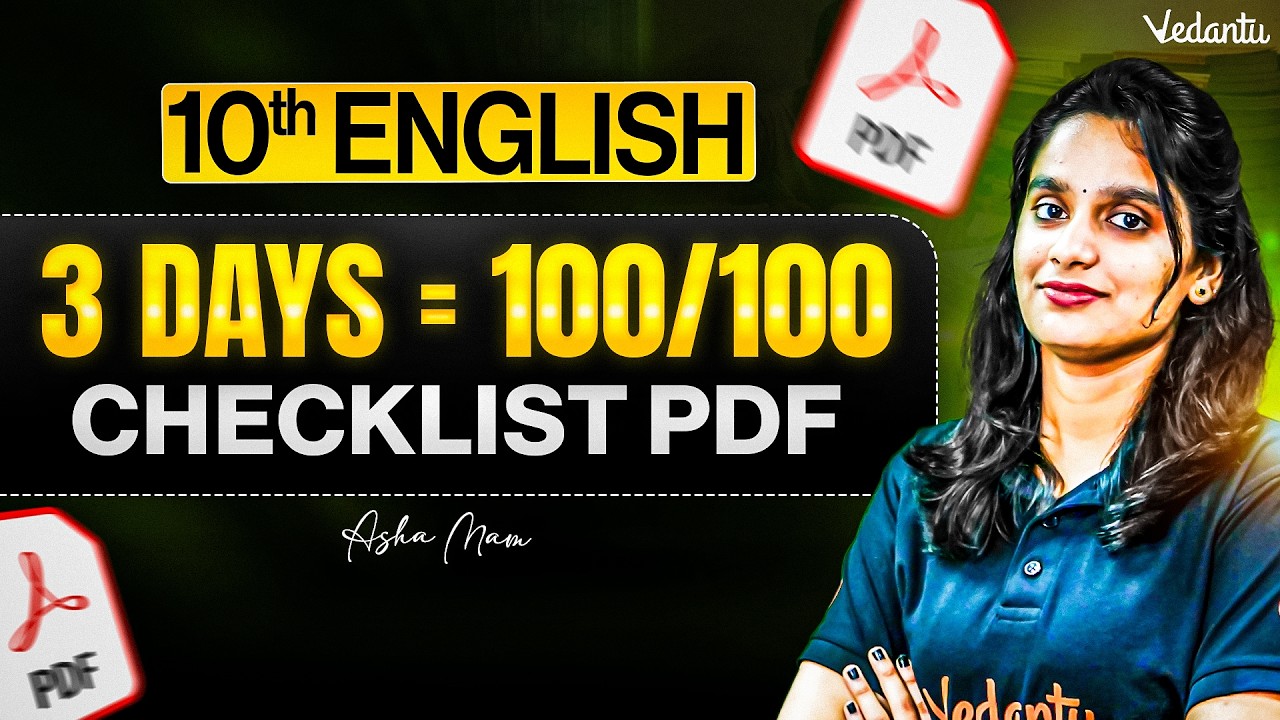 10th English | 3 Days Study Plan & Checklist PDF | 3 Days = 100/100 | Public Exam 2026 | Asha Ma'am
