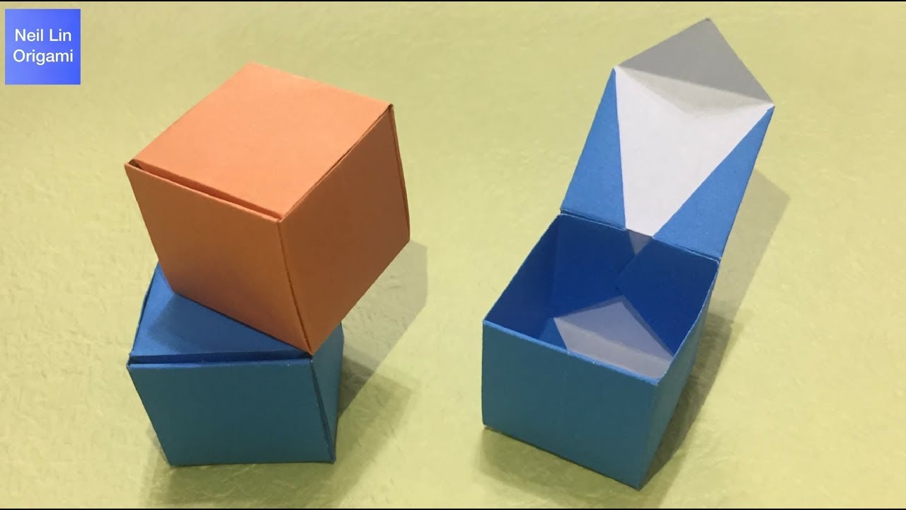 Оригами из бумаги Коробочка с крышкой (Easy origami box tutorial)