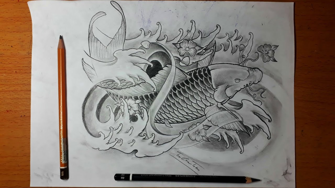 Vẽ cá chép 2 | Trần Giàu Tattoo