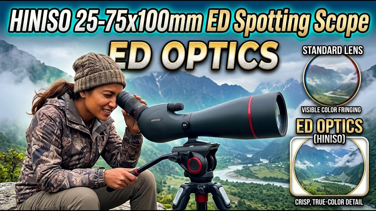 HINISO 25-75x100mm ED Spotting Scope for Bird Watching, Wildlife & Stargazing - COMPLETE REVIEW