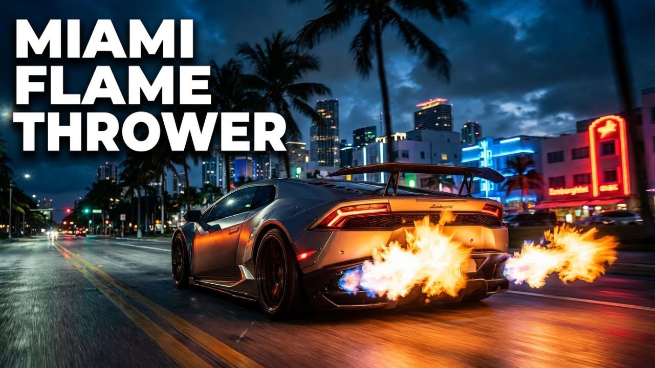 Terrorizing Miami Streets - Flame Throwing Huracan