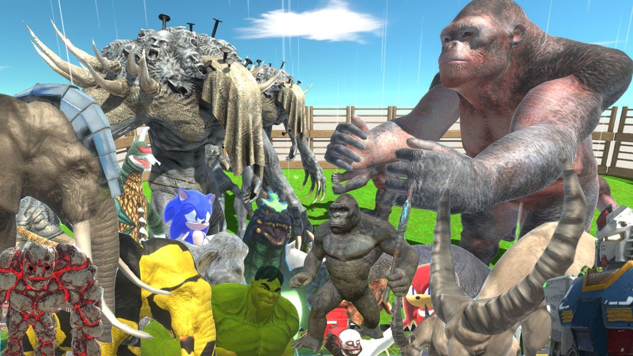 EPIC Battle! Taxi Driver Scourge Cage  King Kong + Mutant Primates Team vs Taxi Driver Scourge ARBS