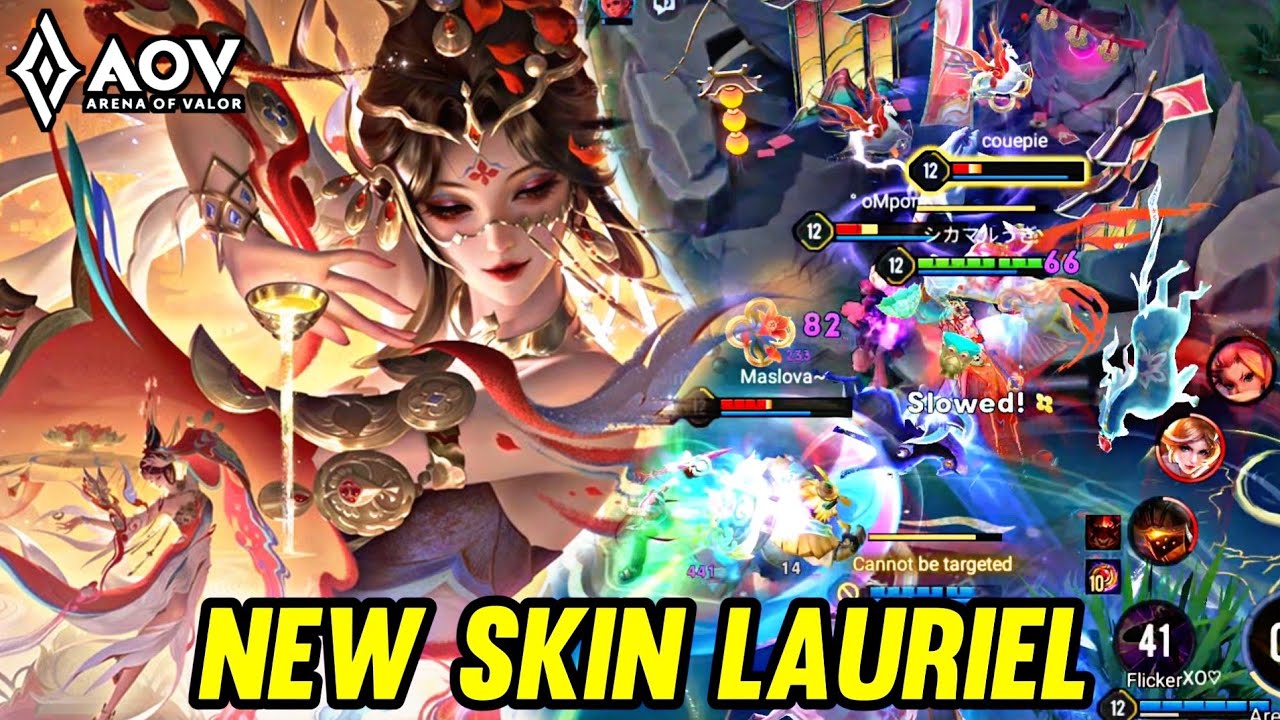 AOV : NEW SKIN LAURIEL LNY GAMEPLAY - ARENA OF VALOR LIENQUANMOBILE ROV