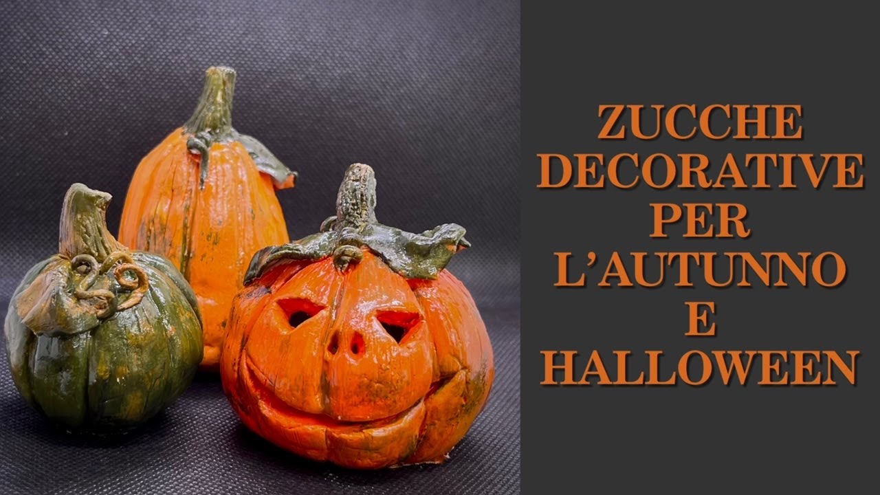 Zucche decorative in PASTA MODELLABILE, decorazioni Autunnali o per Halloween Home decor Arte per Te