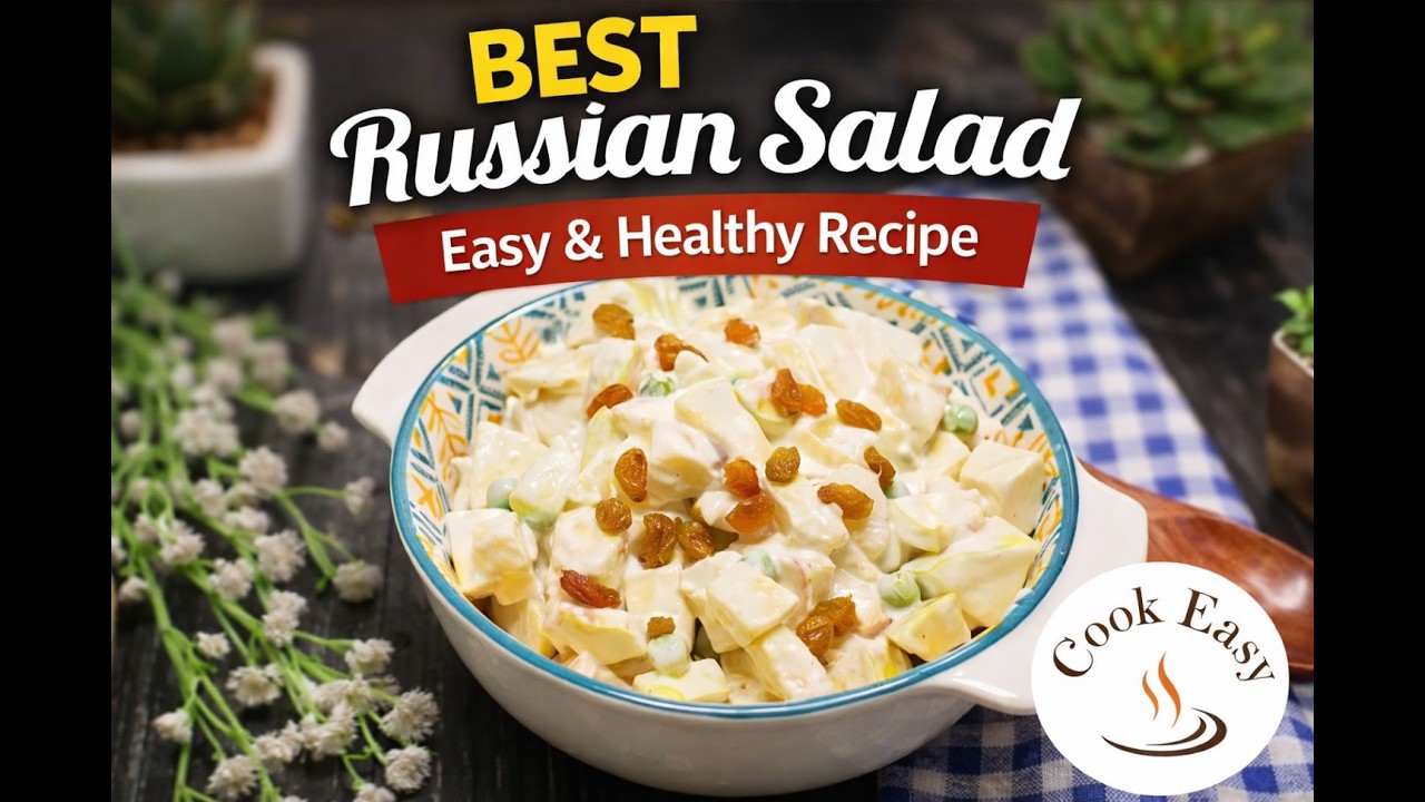 Best Russian Salad Recipe | Easy Healthy Olivier Salad | Cook Easy