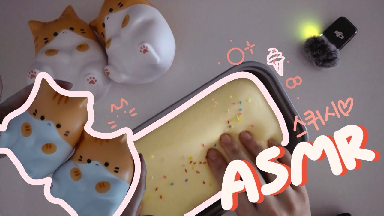 찐득쫜득한 스퀴시 만지기 asmr | 대왕아이스크림 스퀴시