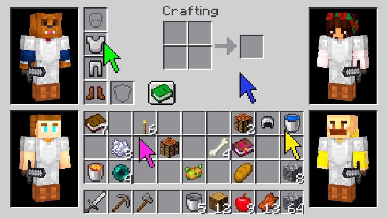 Minecraft But We Have 1 Inventory