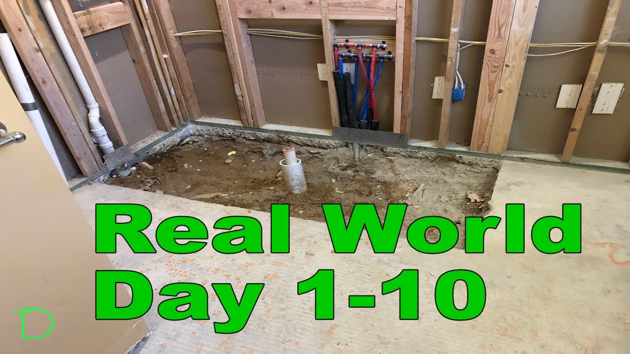 Monster CURBLESS shower real jobsite