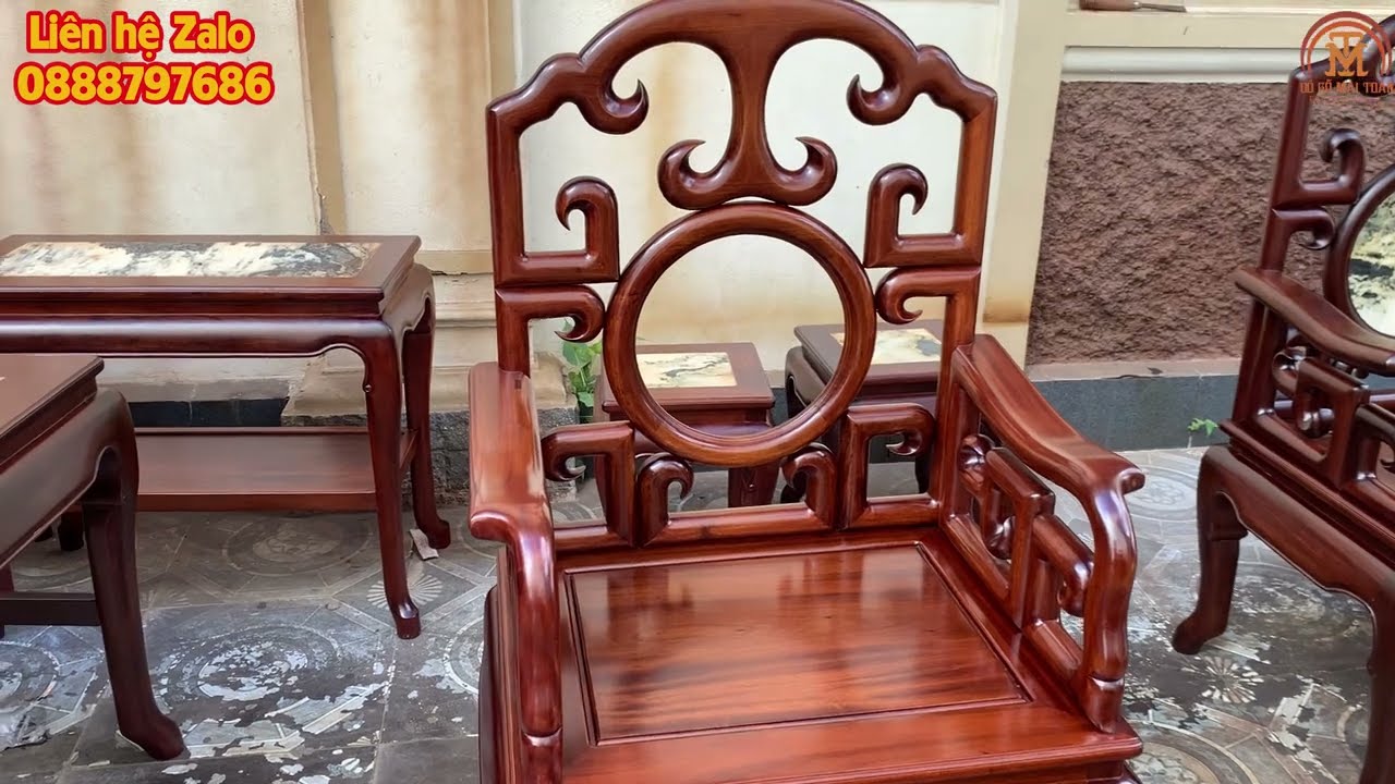 Công Đoạn Hoàn Thiện Siêu Đẹp Bộ Ghế Móc Mỏ Gỗ Gụ - Đồ Gỗ Mai Toàn