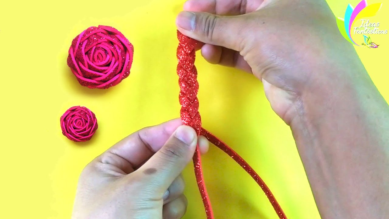 3 ROSAS DE GOMA EVA FÁCIL DE HACER -  TRUCO FÁCIL PARA HACER FLORES CON FOAMI  I Ideas Fantásticas