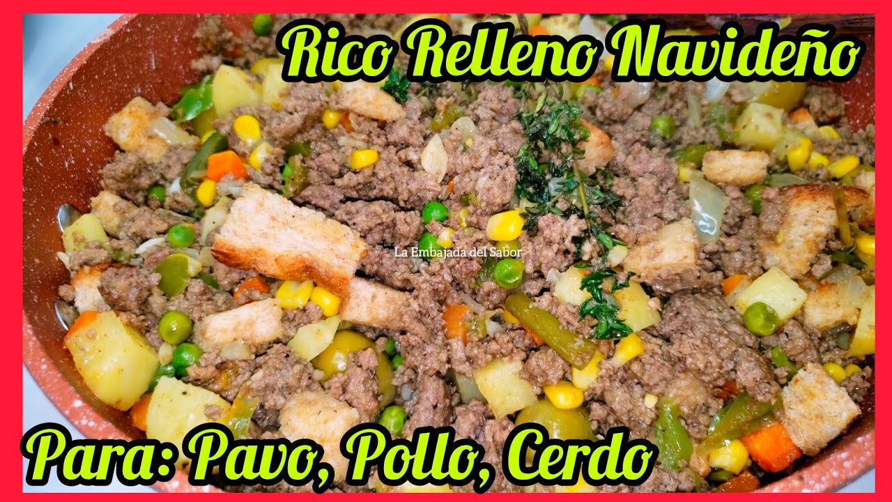 🔥 RELLENO NAVIDEÑO FÁCIL, BARATO Y SUPER RICO PARA PAVO, POLLO O CERDO 🎁🎄