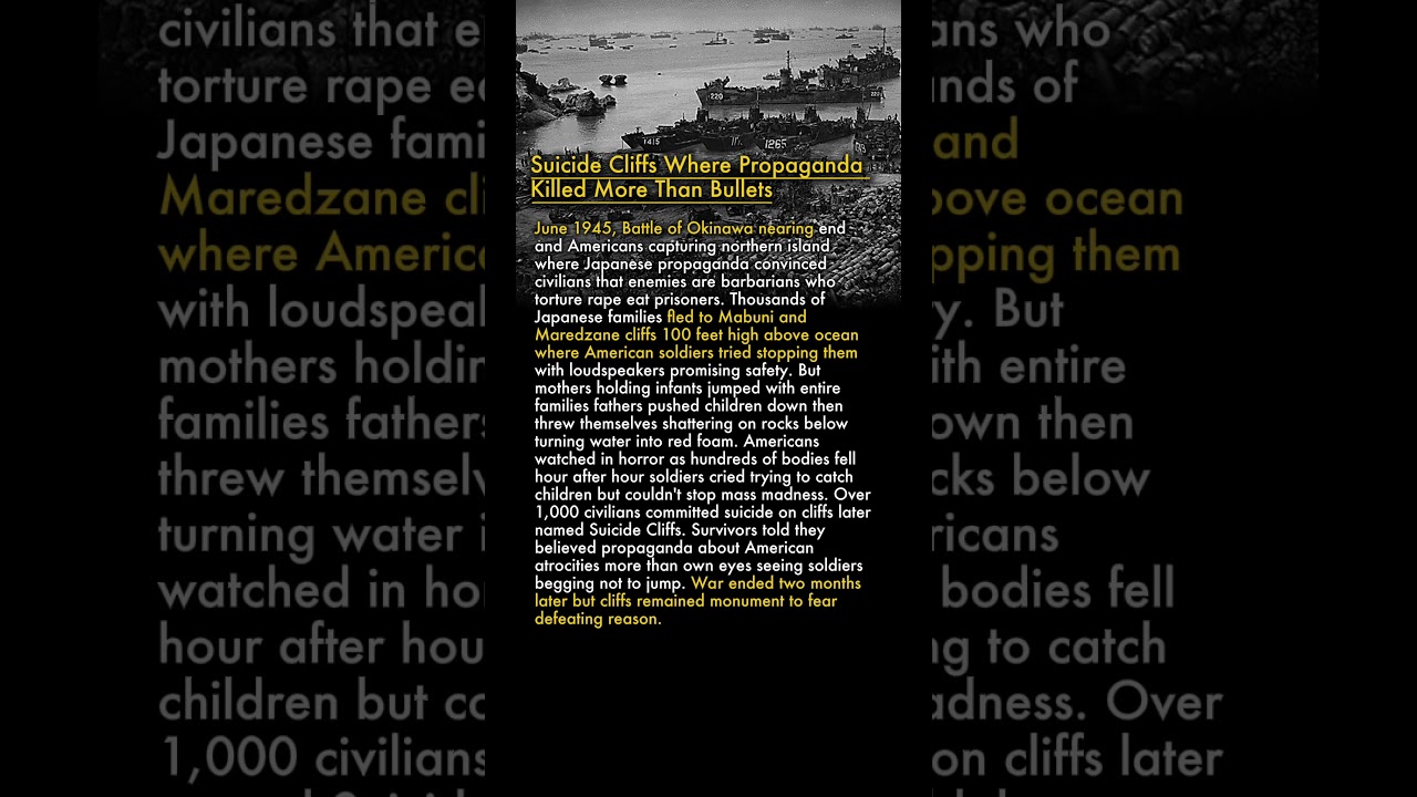 🌊 1,000 Japanese Civilians Jumped Off Cliffs With Families Not Surrendering to Americans 😱💔
