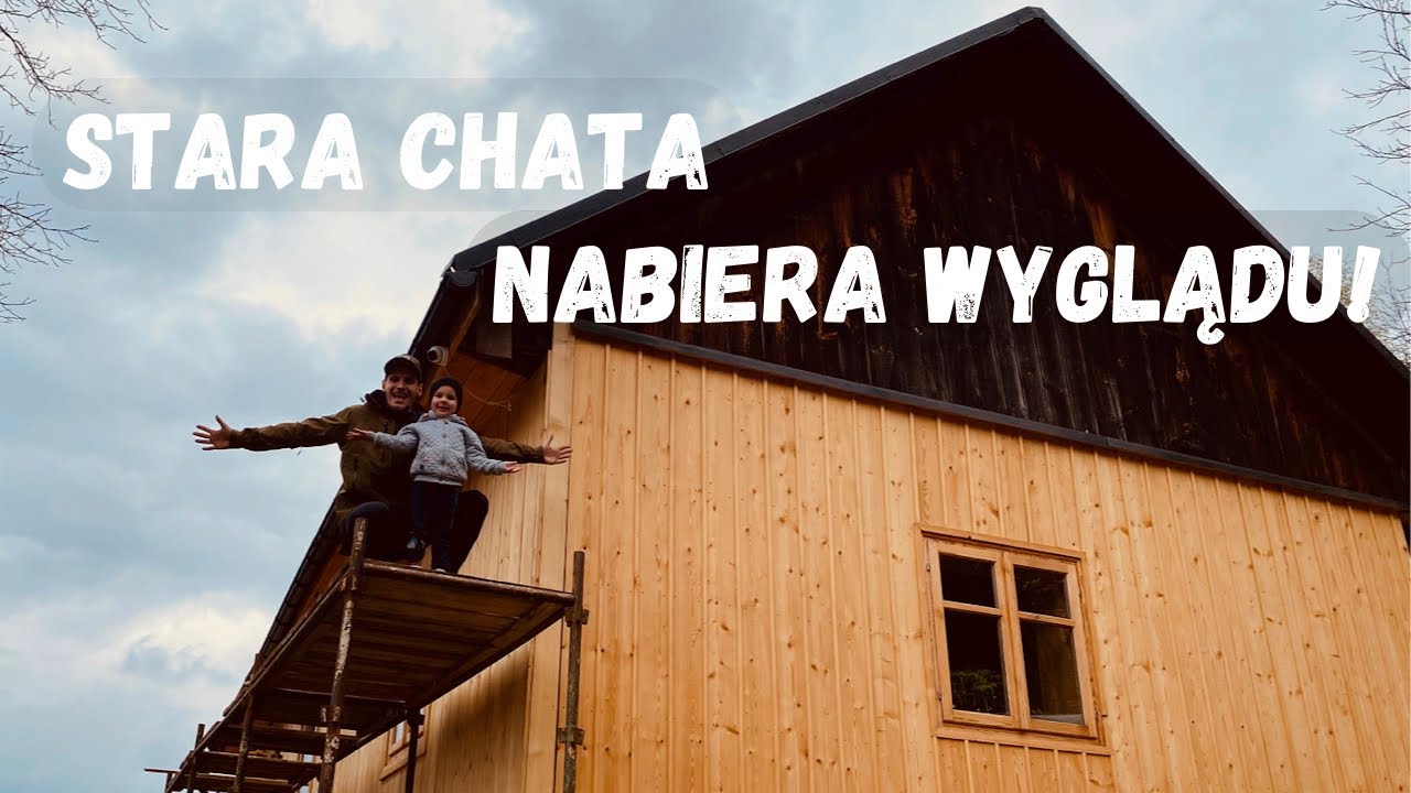 Impregnacja drewnianej elewacji, w starej 100 letniej chacie! #remontdomuzbala