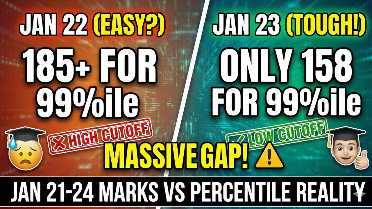 JEE Main 2026: 99%ile at just 158 Marks? 🤯 Jan 21-24 Marks vs Percentile Reality!