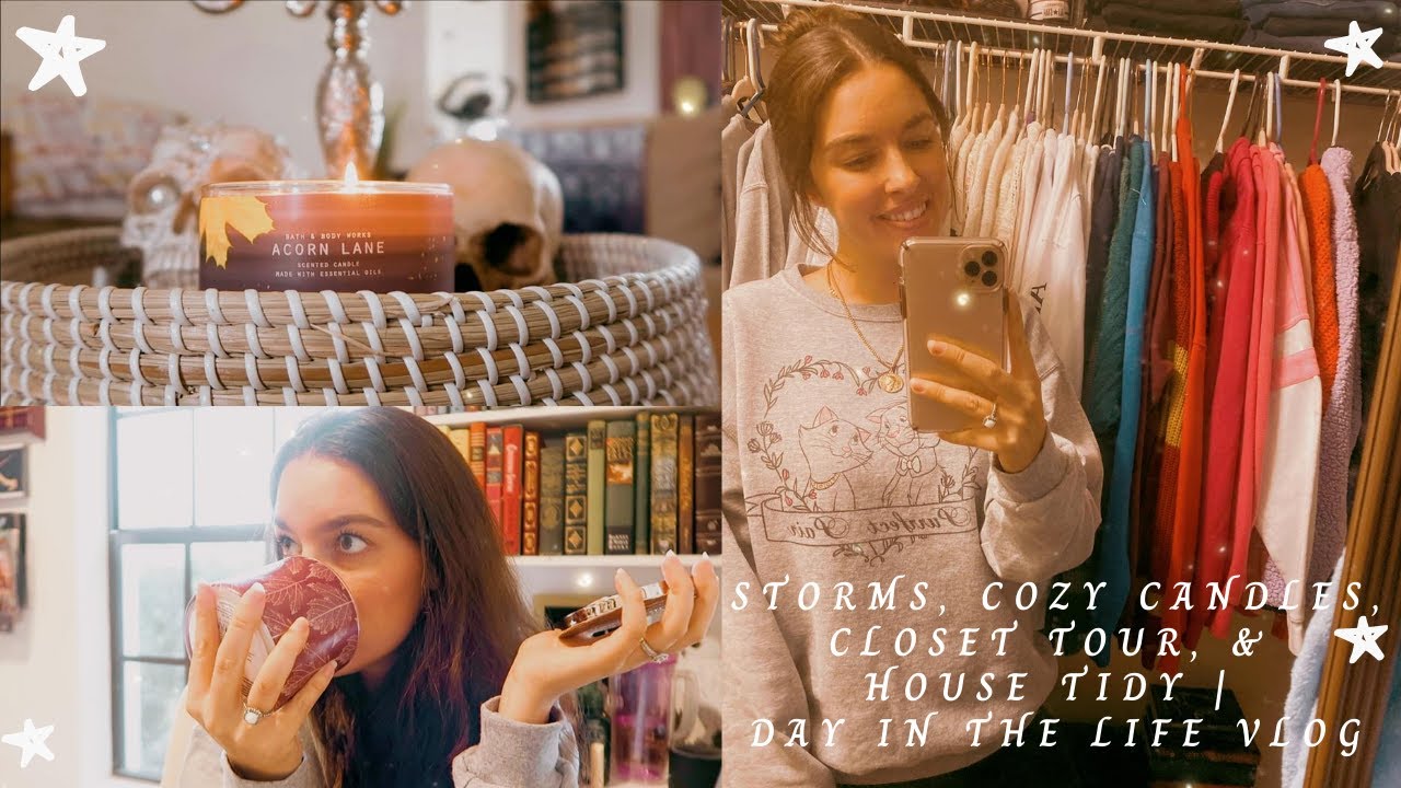 COZY B&BW CANDLES, THUNDERSTORMS, & HOUSE CLEANING | DAY IN THE LIFE VLOG