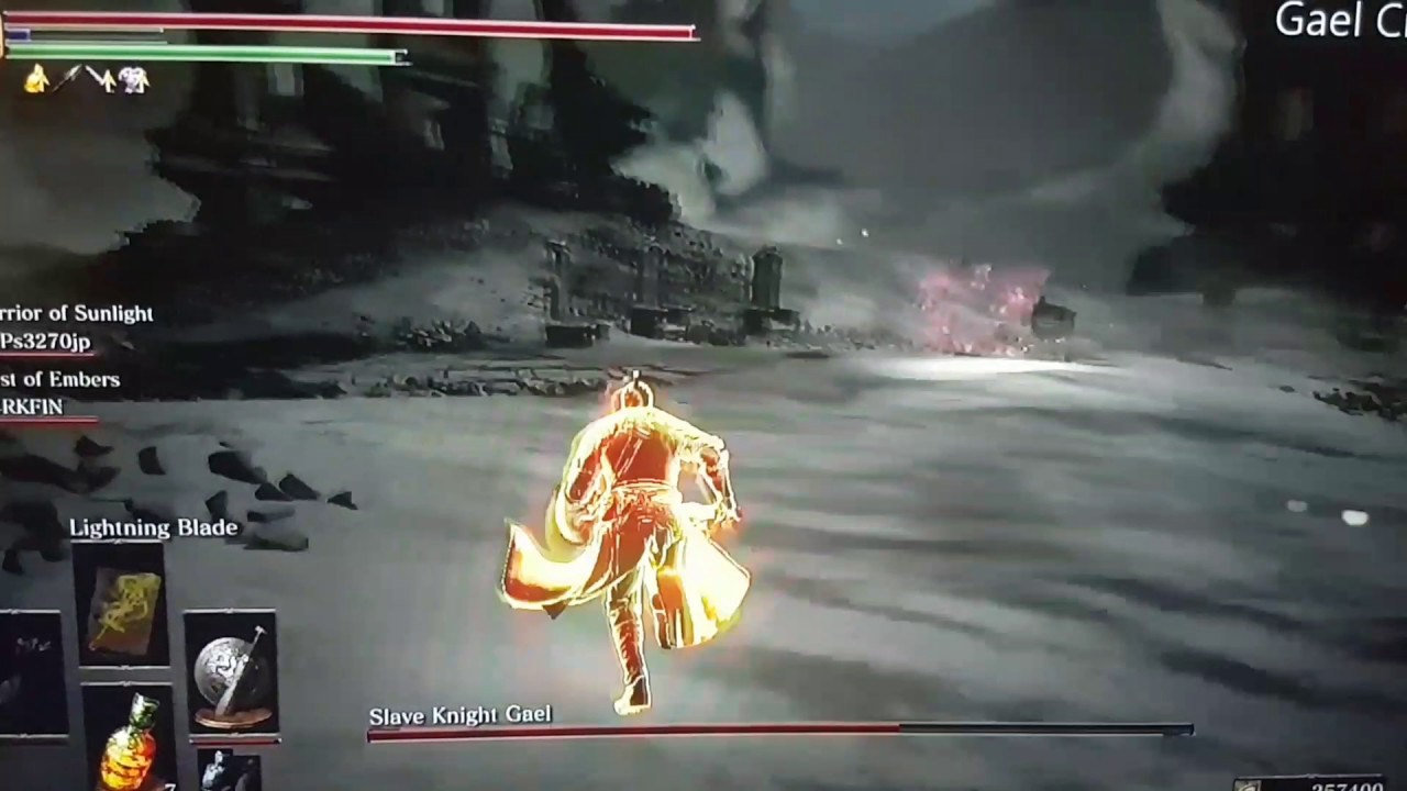 Slave Knight Gael - Headshot and Critical attack!