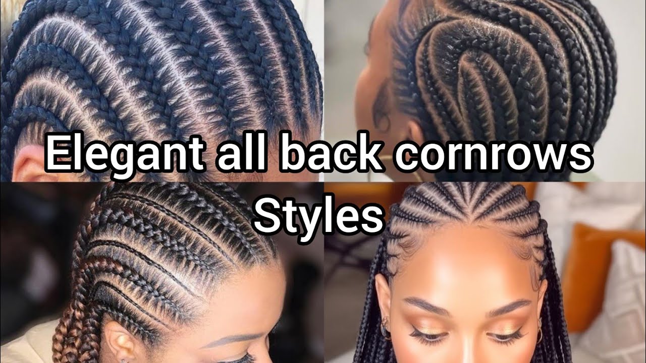 Beautiful All back cornrows hairstyles for black ladies |all back cornrow braids|half cornrow styles