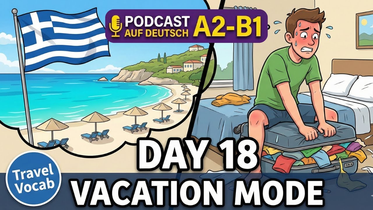 Day 18: Planning a Trip in German — Buchen & Packen | German101 Podcast (A2-B1)