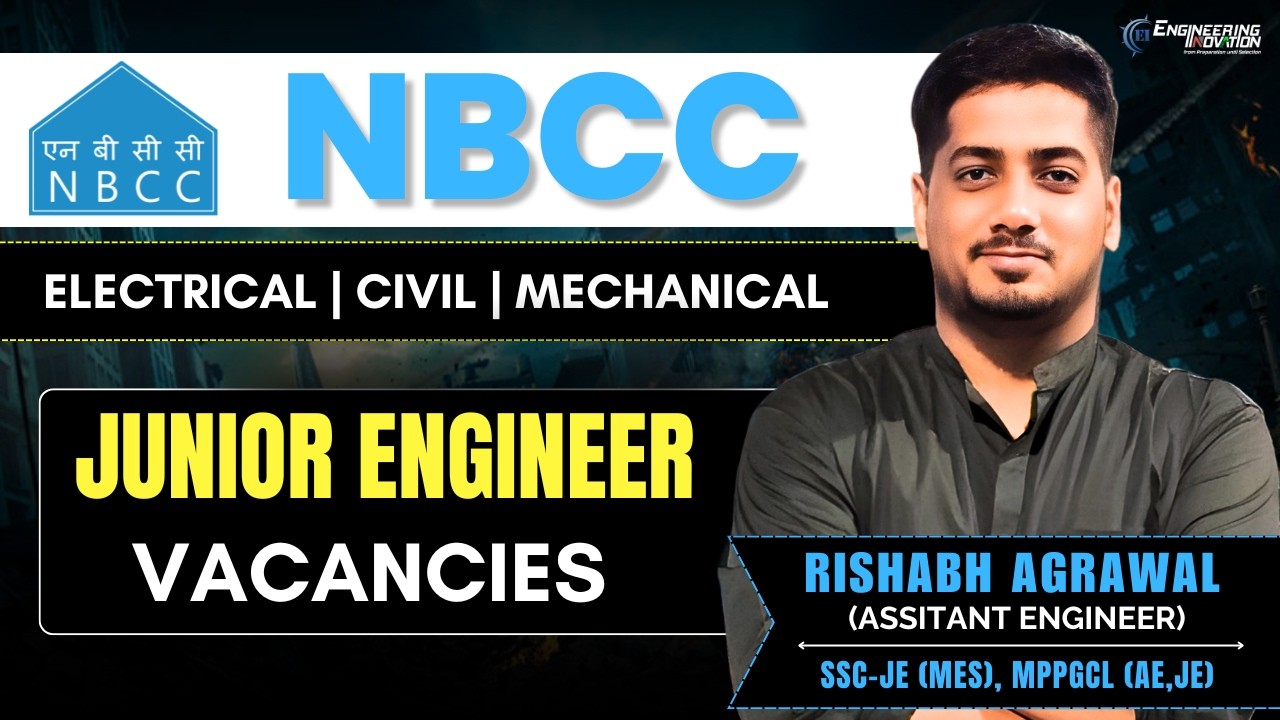 NBCC Junior Engineer Recruitment | CE | ME | EE Freshers | NBCC JE Cut off #rishabhsir #nbcc