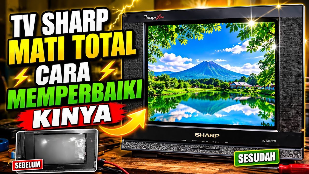 cara memperbaiki tv sharp mati total
