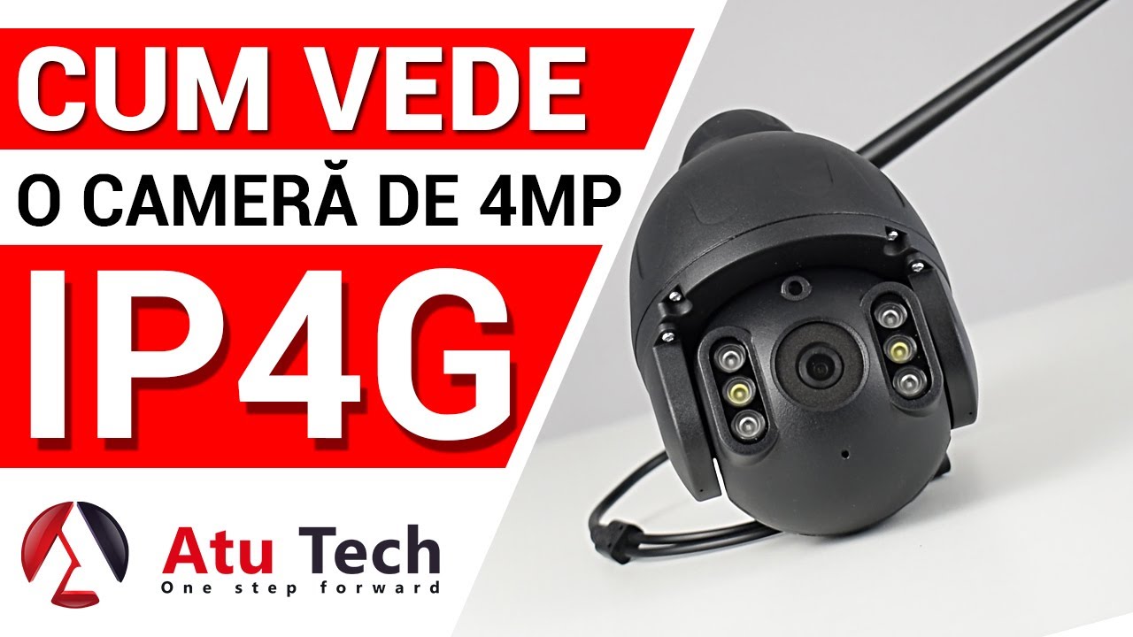 Camera de supraveghere Speed Dome IP 4G 4 MP Starlight cu microfon incorporat si card micro SD