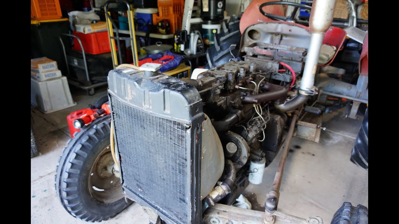 Massey Ferguson MF 35 Teardown #5 - Radiator and Fan Belt Removal.
