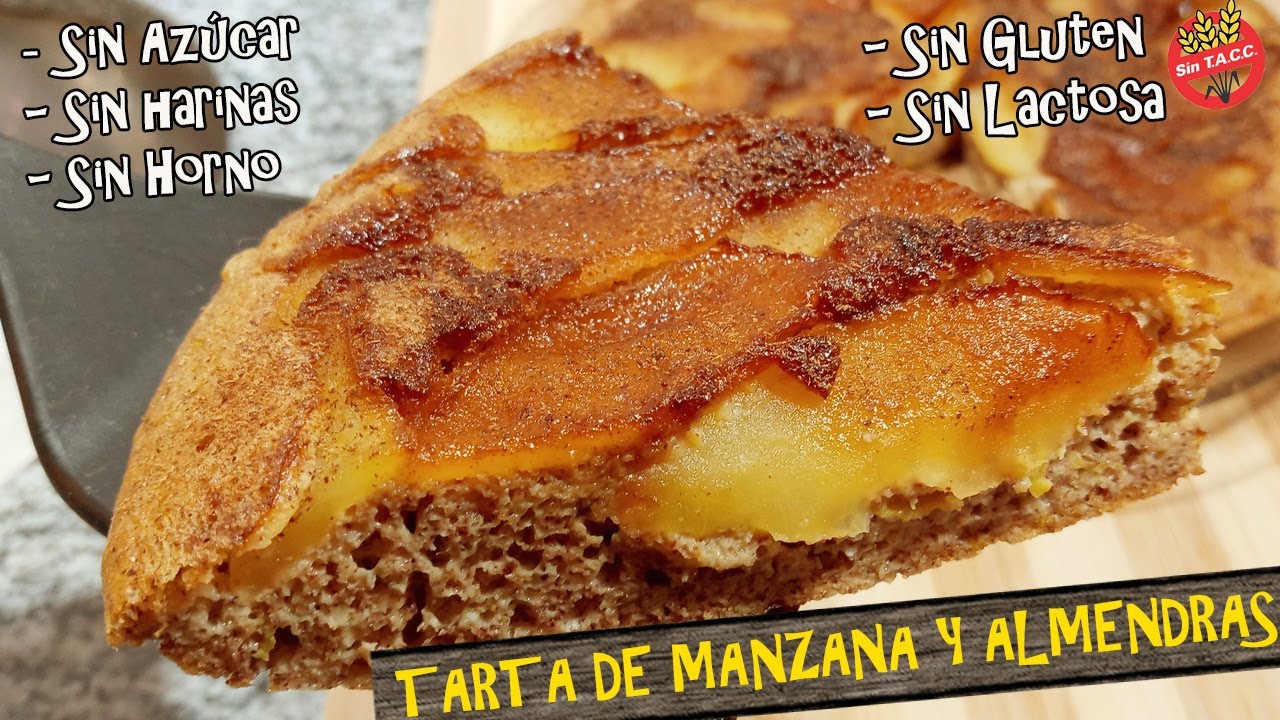 🙋 Tarta de Manzana y Almendras 🍎 🥮 SALUDABLE, SIN horno SIN gluten, BAJAS CALORIAS, Rápido y Fácil!