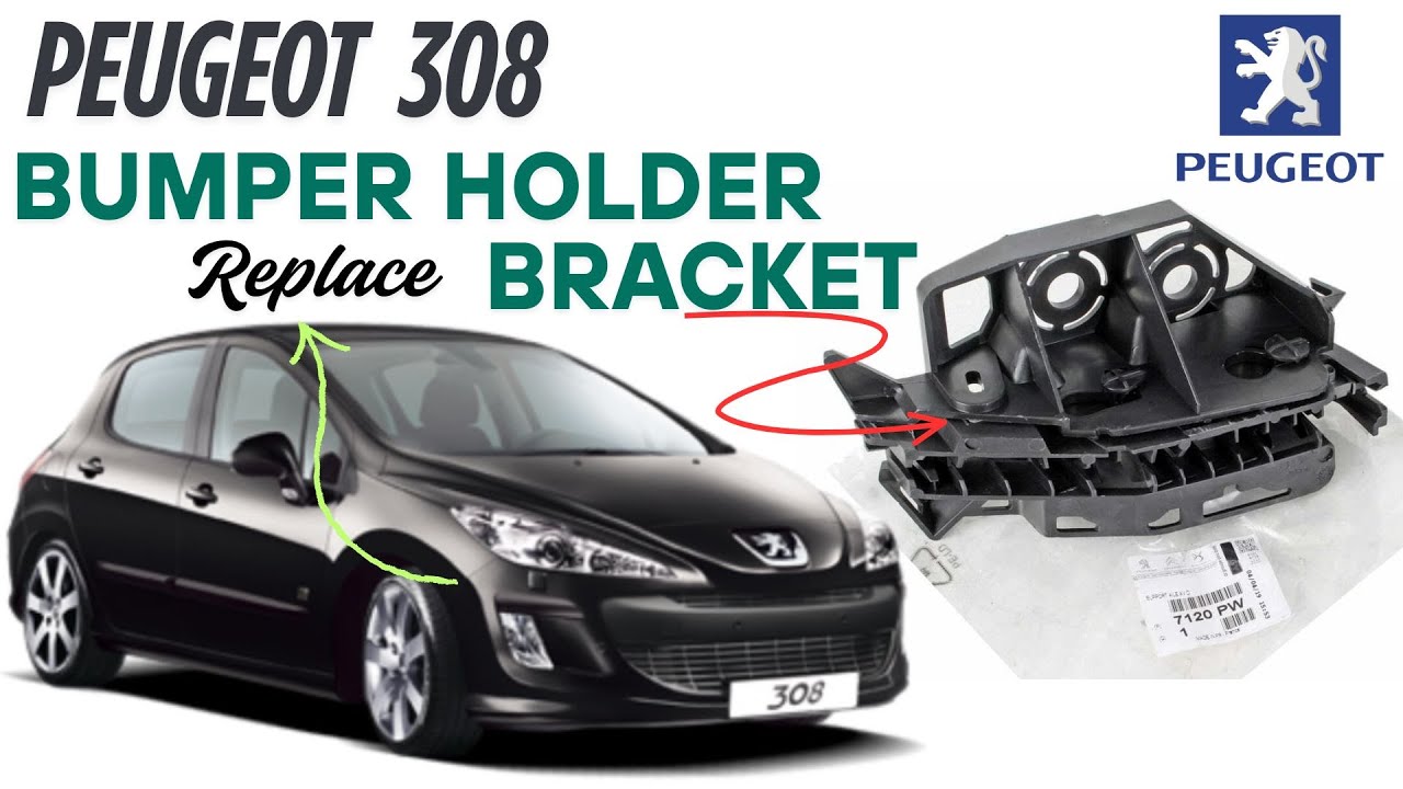 Front bumper holder bracket support replaced on Peugeot 308 , vordere Stoßfängerhalterung  4k