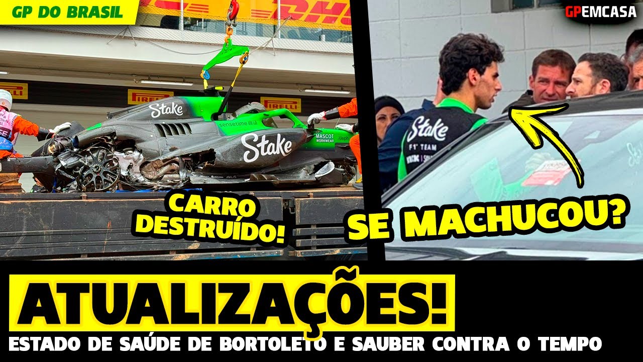 ESTADO DE SA&Uacute;DE DE BORTOLETO E SAUBER CORRE CONTRA O TEMPO AP&Oacute;S ACIDENTE | F&Oacute;RMULA 1 |GP EM CASA