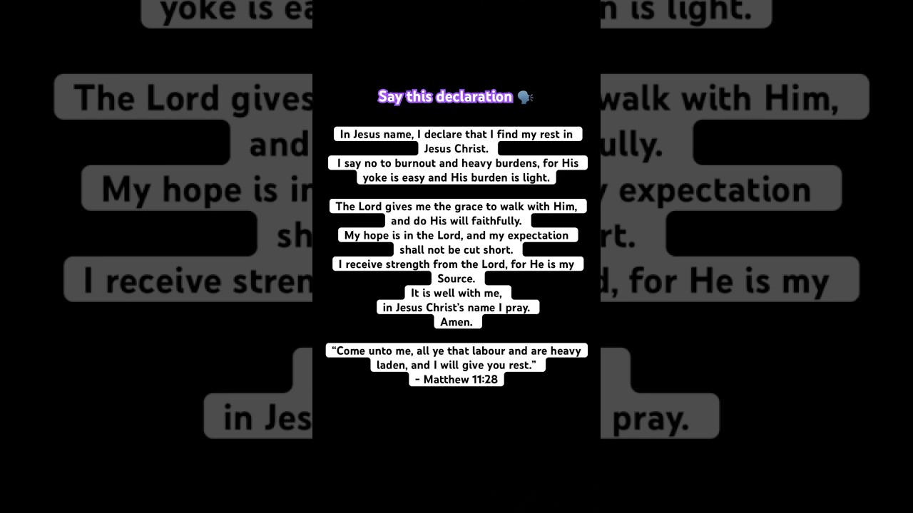 Say this declaration 