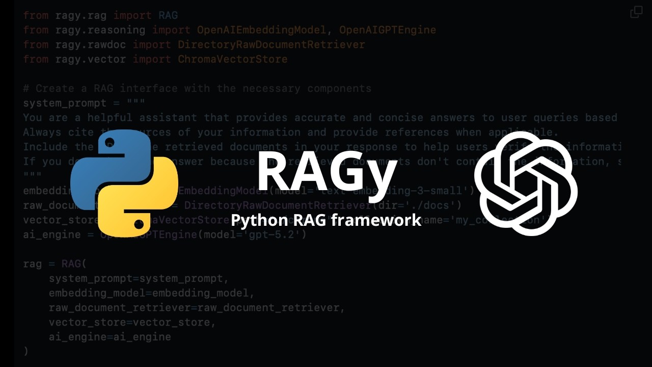 RAGy &mdash; простой фреймворк для генерации с дополненным поиском данных (RAG) на Python.