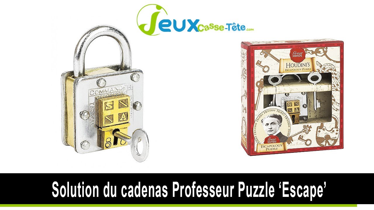 solution casse-t&ecirc;te cadenas en m&eacute;tal escape Houdini's