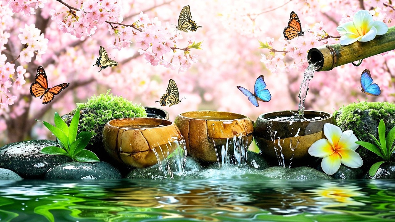 Serenity Flow – Relaxing Piano & Bamboo Fountain for Deep Sleep