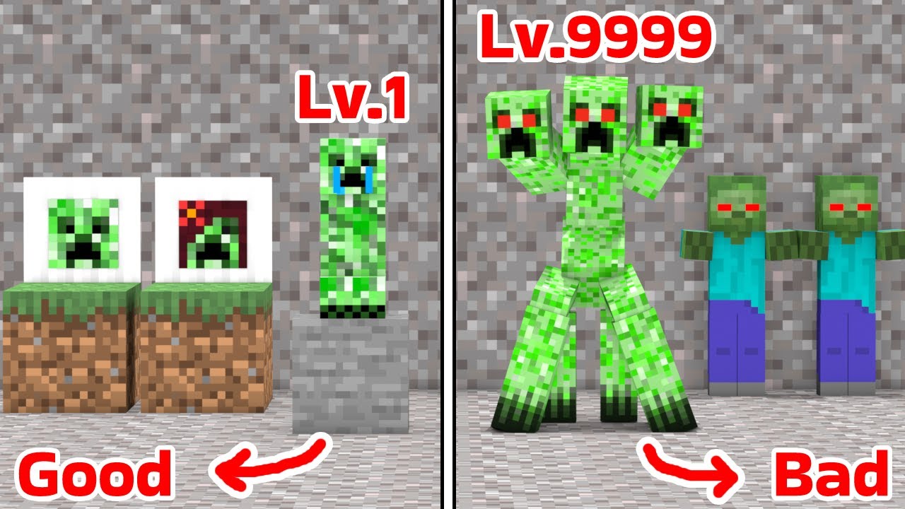 Baby Creeper Become Mutant Creeper - Minecraft Animation
