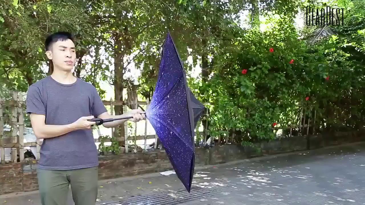 Windproof Inverted Umbrella for Car  Umbrella invertido &agrave; prova de vento para carro