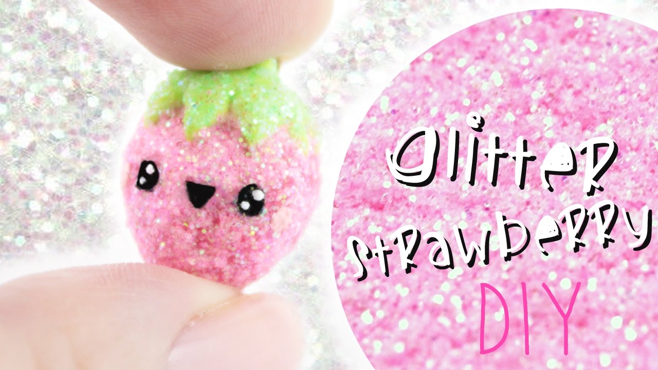 ♡ GLITTER DIY Strawberry Charm! ♡ | Kawaii Friday