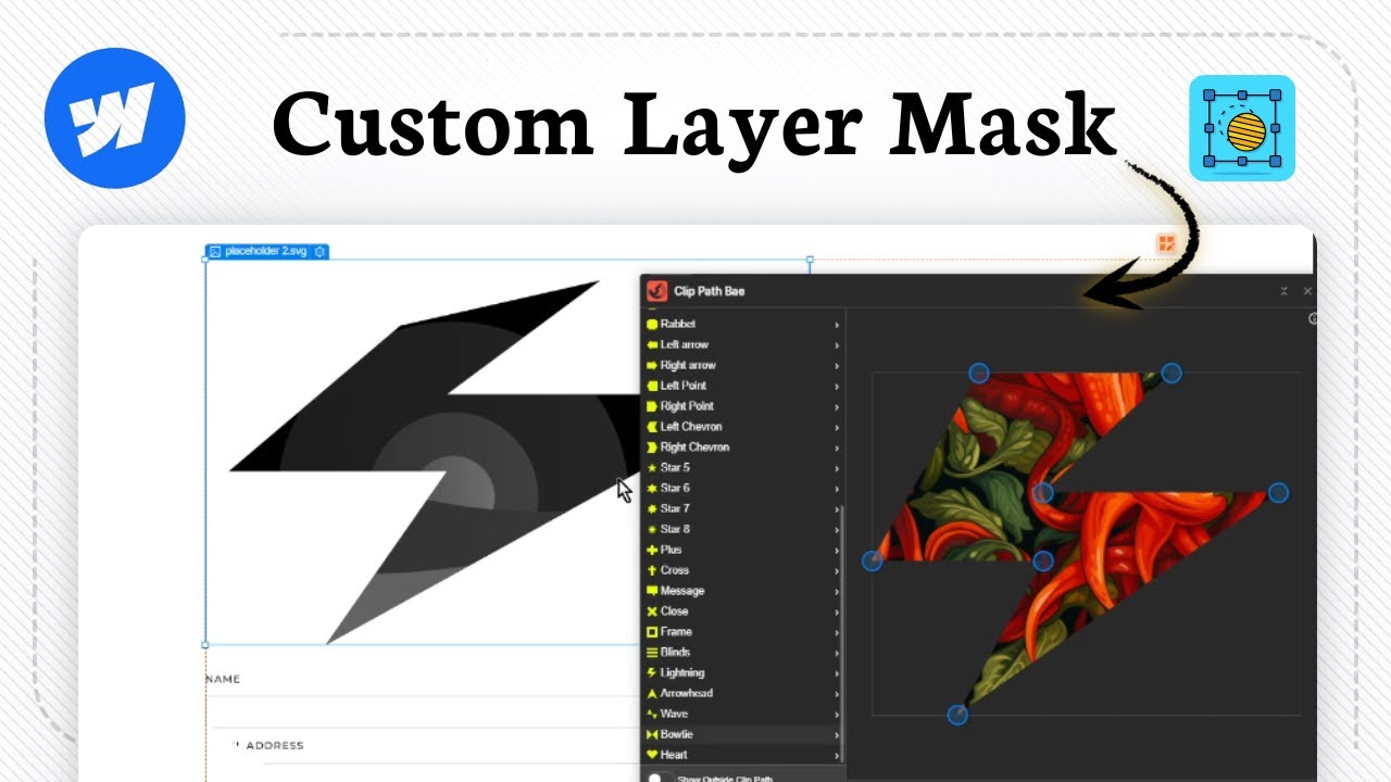 How to create a mask layer in any shape in Webflow