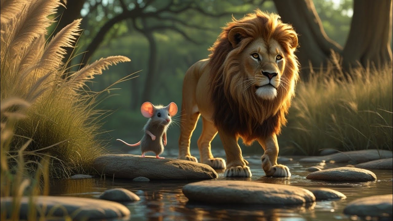 The Brave Little Mouse and the Lost Lion(Extended English Story learning focus for parents & kids)