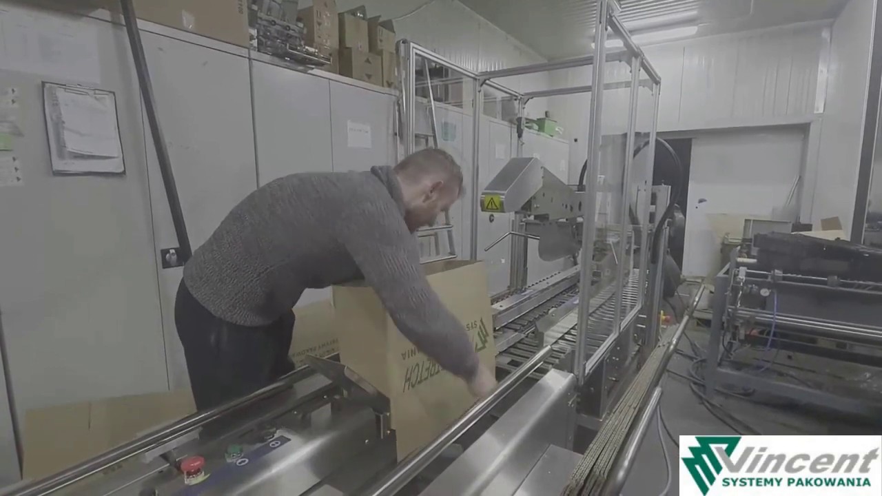Starbox + RobotapeCF, rozkładanie i zaklejanie kartonów, inox, stal nierdzewna, Vincent maszyny.
