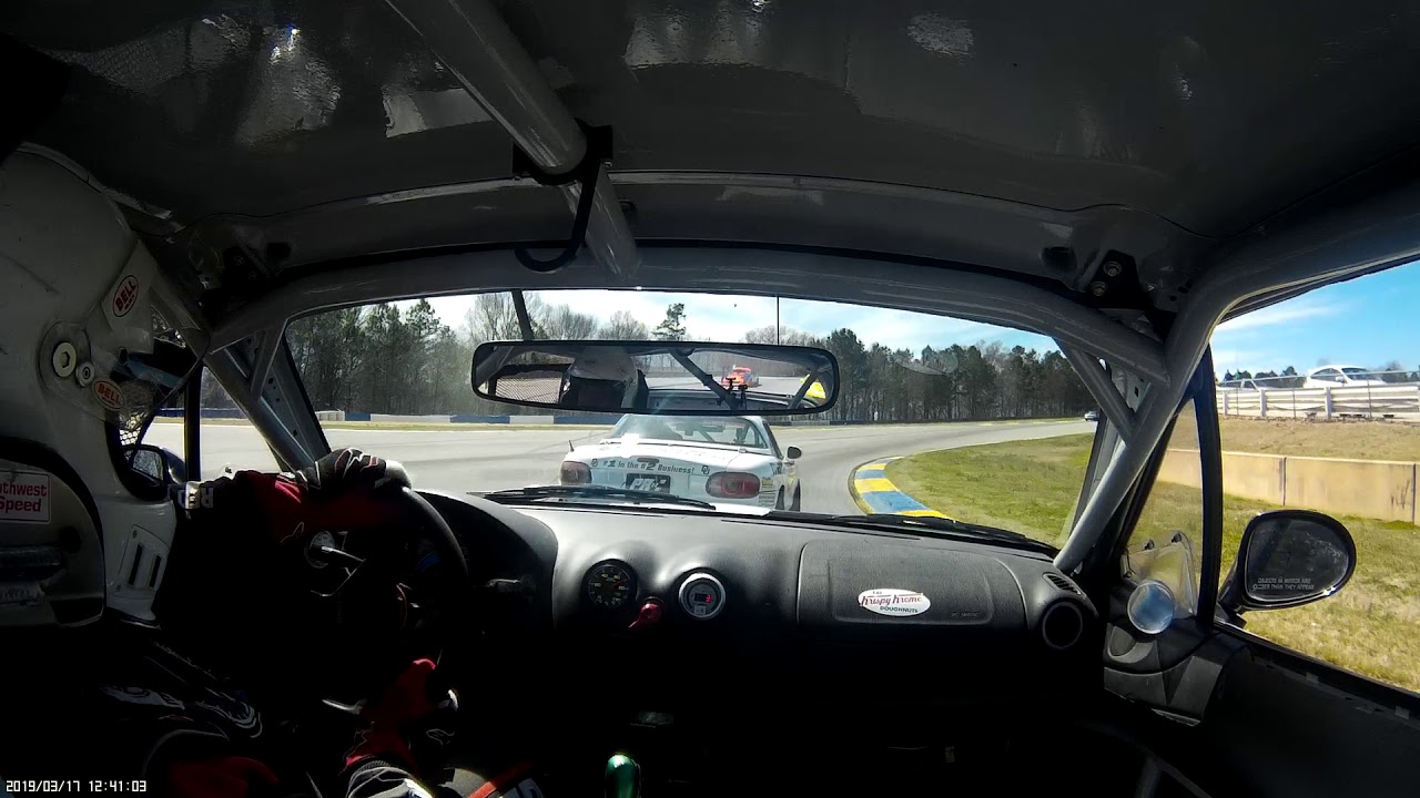 SCCA Hoosier SuperTour Road Atlanta  Spec Miata Jim Drago in car part 1
