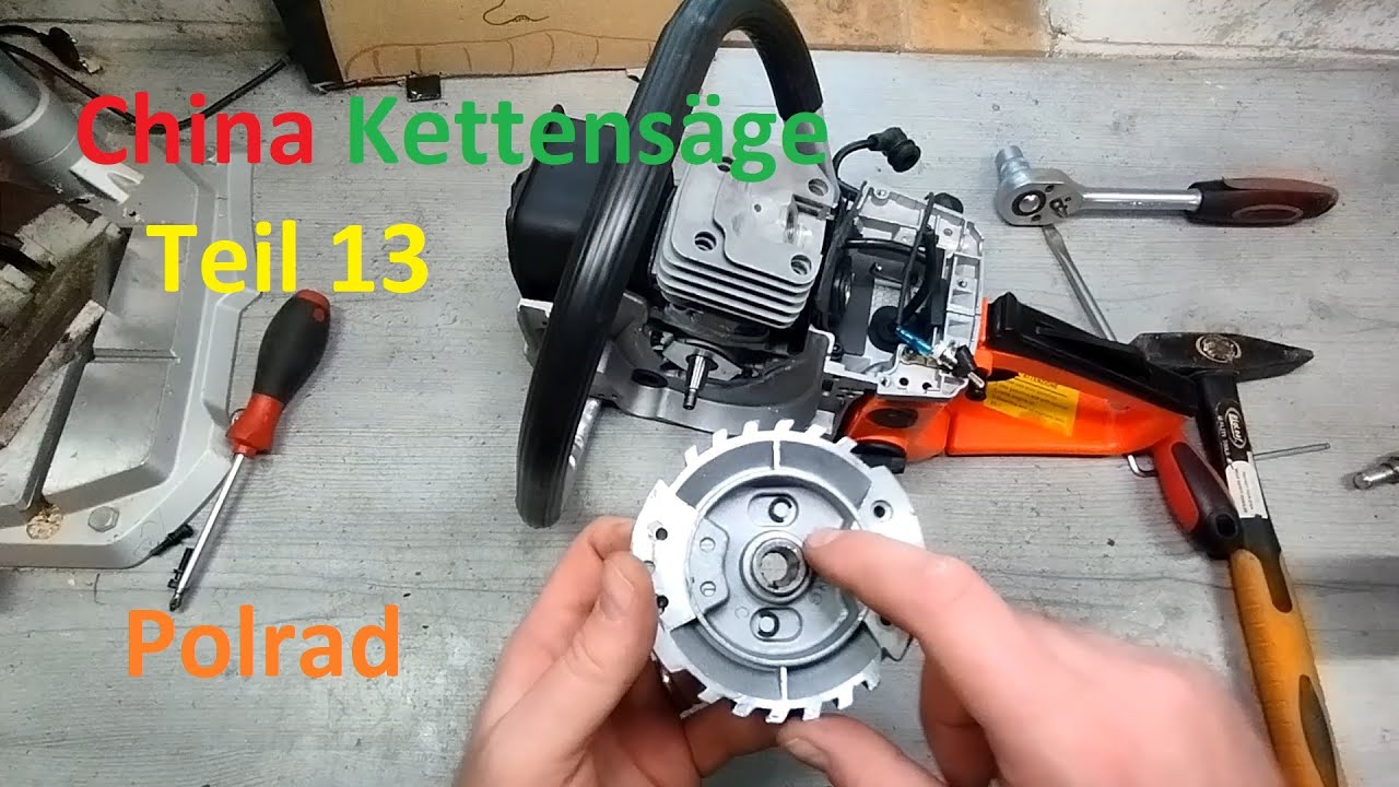 Wartungs & Reparaturanleitung chinesische Kettens&auml;ge Teil 13 - Polrad/Schwungrad, Anlasser Mitnehmer
