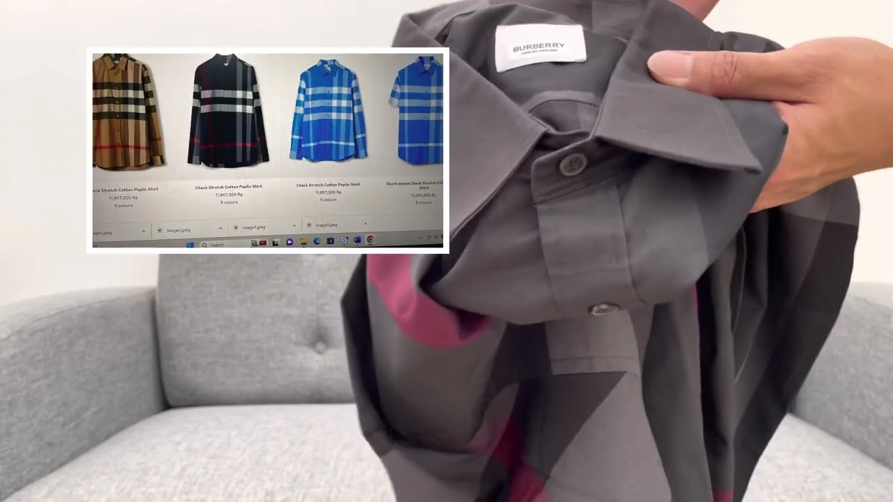 KEMEJA BURBERRY ORIGINAL / CHECK STRETCH COTTON POPLIN SHIRT