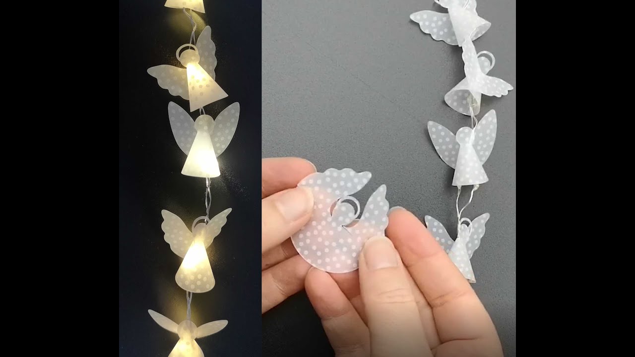 Mini-Engel Lichterkette - Bastelvorlage & -anleitung