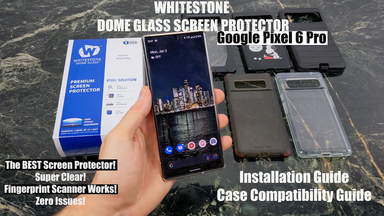 Google Pixel 6 PRO WhiteStone Dome Glass Screen Protector : The BEST!